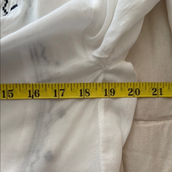 Raj Navy Blue and White Embroidered Tunic with Mandarin Collar - Picture 10 of 11